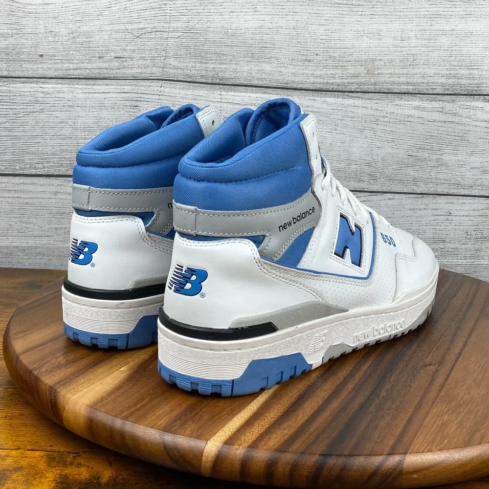 New Balance 650 White Heritage Blue High Top Sneakers BB650RCK Mens Shoe Size 12